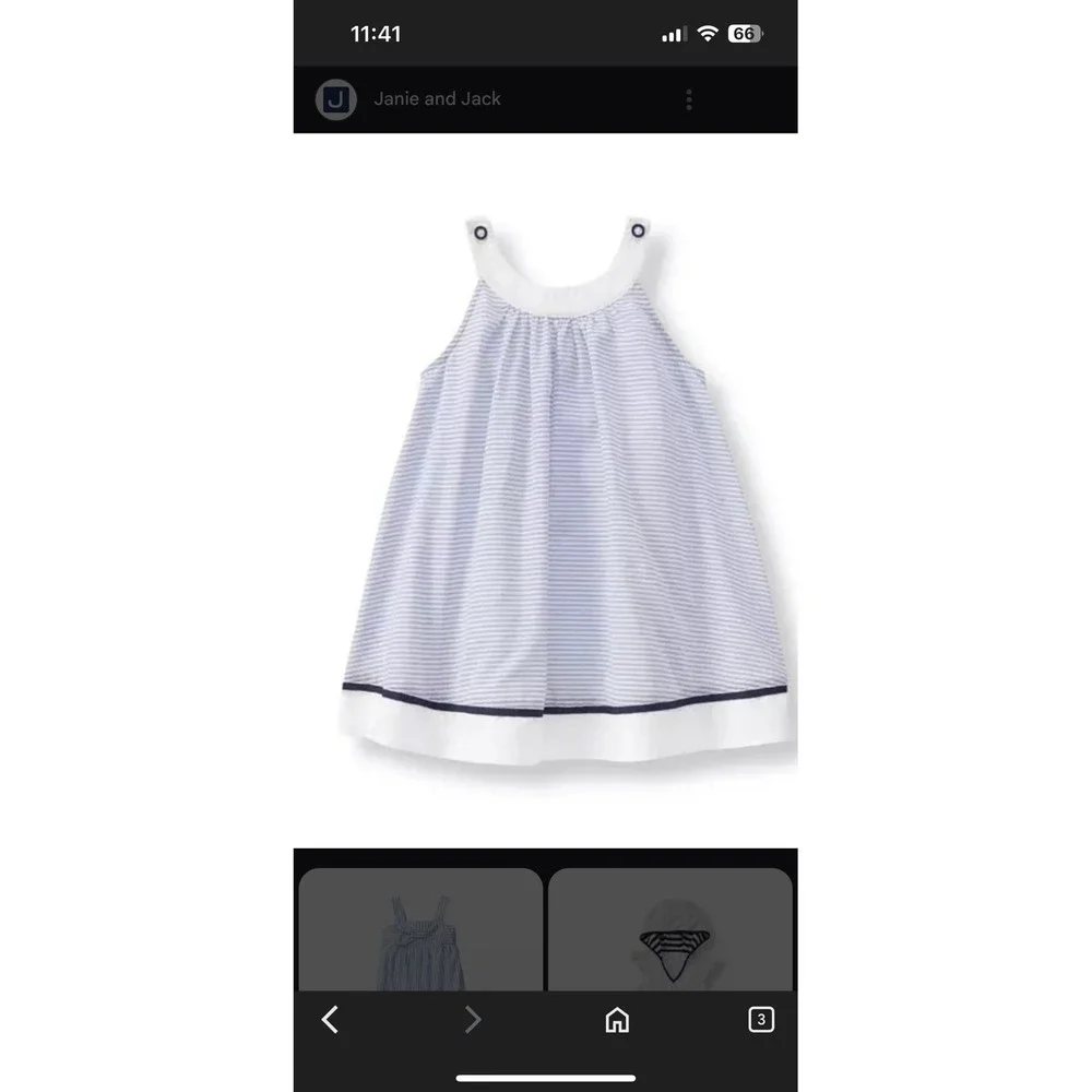 K44‎ Janie and Jack size 3 dress beach cover nautical light